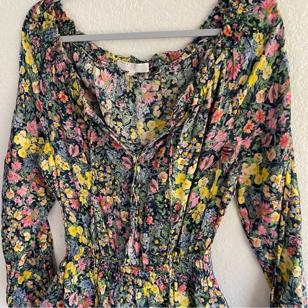 LoveShackFancy Popover Mini Dress Silk FLAWED - Picture 5 of 10